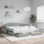 Sofá cama nido con cajones terciopelo gris claro 100x200 cm de vidaXL, Camas y somieres - Ref: Foro24-3197356, Precio: 300,20...