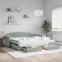 Sofá cama nido con cajones terciopelo gris claro 100x200 cm de vidaXL, Camas y somieres - Ref: Foro24-3197356, Precio: 304,59...