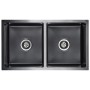 Fregadero de cocina hecho a mano acero inoxidable negro