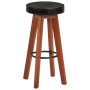 Taburetes de cocina 2 uds cuero auténtico madera maciza acacia