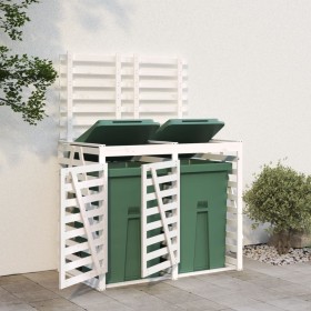 Double shed for garbage cans solid white pine wood by vidaXL, Waste container supports - Ref: Foro24-3157686, Price: 306,37 €...