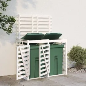 Double shed for garbage cans solid white pine wood by vidaXL, Waste container supports - Ref: Foro24-3157686, Price: 303,20 €...