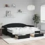 Sofá cama nido con cajones terciopelo negro 80x200 cm de vidaXL, Camas y somieres - Ref: Foro24-3197346, Precio: 280,15 €, De...