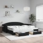 Sofá cama nido con cajones terciopelo negro 100x200 cm de vidaXL, Camas y somieres - Ref: Foro24-3197360, Precio: 305,19 €