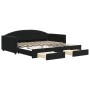 Sofá cama nido con cajones terciopelo negro 100x200 cm de vidaXL, Camas y somieres - Ref: Foro24-3197360, Precio: 305,19 €