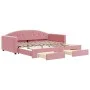 Trundle sofa bed with pink velvet drawers 100x200 cm by vidaXL, Beds and slatted bases - Ref: Foro24-3197359, Price: 304,35 €...