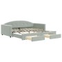 Sofá cama nido con cajones terciopelo gris claro 90x190 cm de vidaXL, Camas y somieres - Ref: Foro24-3197362, Precio: 290,57 €