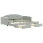 Trundle sofa bed with drawers light gray velvet 90x190 cm by vidaXL, Beds and slatted bases - Ref: Foro24-3197362, Price: 281...