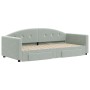 Sofá cama nido con cajones terciopelo gris claro 90x190 cm de vidaXL, Camas y somieres - Ref: Foro24-3197362, Precio: 290,57 €