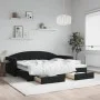 Sofá cama nido con cajones terciopelo negro 90x190 cm de vidaXL, Camas y somieres - Ref: Foro24-3197364, Precio: 281,55 €, De...