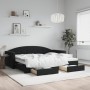 Sofá cama nido con cajones terciopelo negro 90x190 cm de vidaXL, Camas y somieres - Ref: Foro24-3197364, Precio: 285,67 €, De...