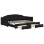 Sofá cama nido con cajones terciopelo negro 90x190 cm de vidaXL, Camas y somieres - Ref: Foro24-3197364, Precio: 281,55 €, De...
