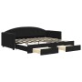 Sofá cama nido con cajones terciopelo negro 90x190 cm de vidaXL, Camas y somieres - Ref: Foro24-3197364, Precio: 285,67 €, De...