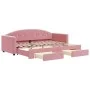 Sofá cama nido con cajones terciopelo rosa 80x200 cm de vidaXL, Camas y somieres - Ref: Foro24-3197345, Precio: 283,10 €, Des...