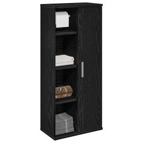 Mueble de baño con portarrollos negro 39x22x90 cm en Muebles de baño | Comprar online en Foro24