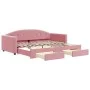 Trundle sofa bed with pink velvet drawers 90x200 cm by vidaXL, Beds and slatted bases - Ref: Foro24-3197352, Price: 288,89 €,...