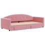 Sofá cama nido con cajones terciopelo rosa 90x200 cm de vidaXL, Camas y somieres - Ref: Foro24-3197352, Precio: 293,34 €, Des...