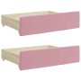 Sofá cama nido con cajones terciopelo rosa 90x200 cm de vidaXL, Camas y somieres - Ref: Foro24-3197352, Precio: 293,34 €, Des...