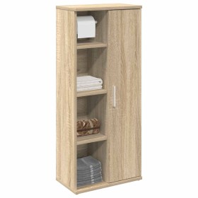 Mueble de baño con portarrollos roble Sonoma 39x22x90 cm