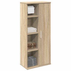 Mueble de baño con portarrollos roble Sonoma 39x22x90 cm