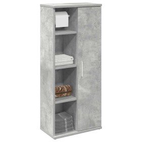 Mueble de baño con portarrollos gris hormigón 39x22x90 cm en Muebles de baño | Comprar online en Foro24