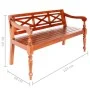 Batavia bench solid dark brown mahogany wood 123 cm by vidaXL, Benches for halls and storage - Ref: Foro24-337079, Price: 125...