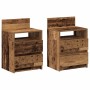 Mesillas de noche 2 uds con 2 cajones madera vieja 40x33x60 cm en Mesitas de noche | Comprar online en Foro24