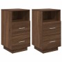 Mesillas de noche 2 uds con 2 cajones roble marrón 36x36x68 cm