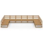 Juego de muebles de jardín 10 piezas madera maciza de pino