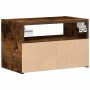 Mesita de noche de pared color roble ahumado 45x26x28,5 cm