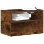 Mesitas de noche de pared 2uds color roble ahumado 45x26x28,5cm