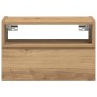 Mesita de noche de pared roble artesano 45x26x28,5 cm