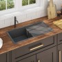 Fregadero de cocina hecho a mano acero inoxidable negro