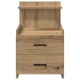 Mesitas de noche 2 piezas con 2 cajones roble artesanal