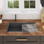 Fregadero de cocina hecho a mano acero inoxidable negro