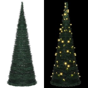 Árbol de Navidad artificial emergente con tira LED verde 180 cm