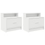 Mesillas de noche con cajón 2 uds blanco 51x31x47 cm