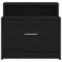 Mesilla de noche con cajón roble negro 51x31x47 cm