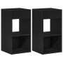 Mesillas de noche con cajón 2 uds roble negro 35x34x66,5 cm