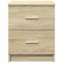 Mesitas de noche 2 uds con 2 cajones roble Sonoma 40x36x50 cm