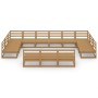 Juego de muebles de jardín 13 piezas madera maciza de pino