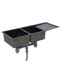 Fregadero de cocina hecho a mano acero inoxidable negro