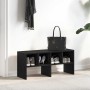 Zapatero apilable roble negro 89,5x30x40 cm