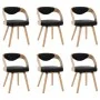6 Esszimmerstühle aus gebogenem Holz mit schwarzem Kunstleder von vidaXL, Essstühle - Ref: Foro24-278847, Preis: 846,40 €, Ra...