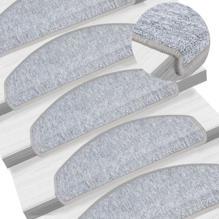 Alfombrillas de escalera 15 unidades gris claro 65x24x4 cm