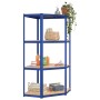 Shelving 4 levels 2 units steel and blue plywood by vidaXL, Industrial shelving - Ref: Foro24-3154147, Price: 98,88 €, Discou...