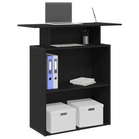 Mostrador de recepción negro 100x40x104 cm Madera de ingeniería