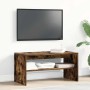 Mueble de TV madera de ingeniería roble ahumado 80x40x40 cm
