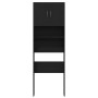 Mueble para lavadora de madera de roble negro 64x24x190 cm