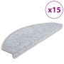 Alfombrillas de escalera 15 unidades gris claro 65x24x4 cm
